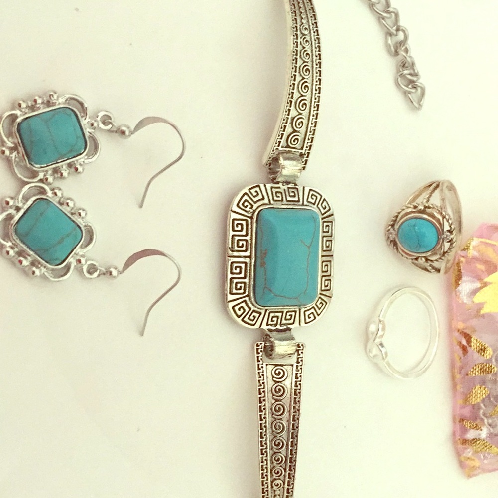 Turquoise and silver bracelet